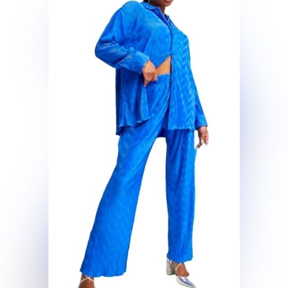 Boohoo Plisse Pant Set - Picture 4 of 7